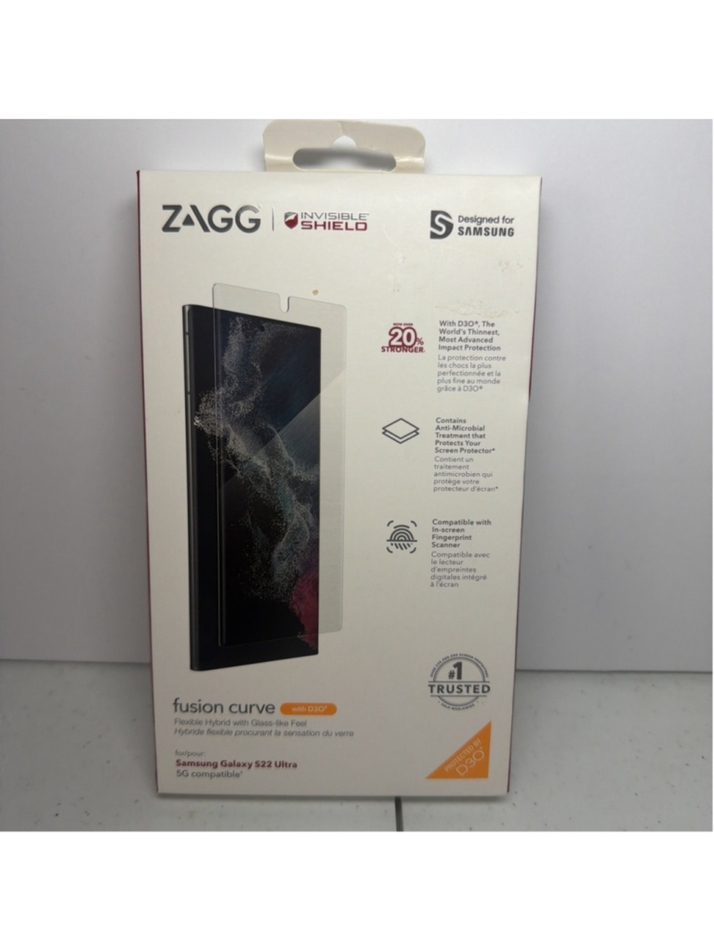 ZAGG Fusion Curve D3O Screen Protector Samsung Galaxy S22 Ultra NEW